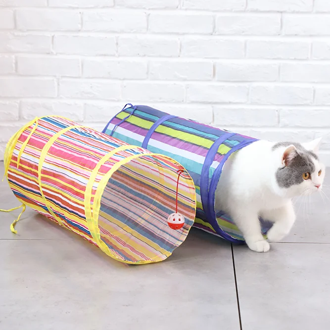 Ready To Ship Waterproof Fabric Dia25*50CM Rainbow Color Cat Tunnel