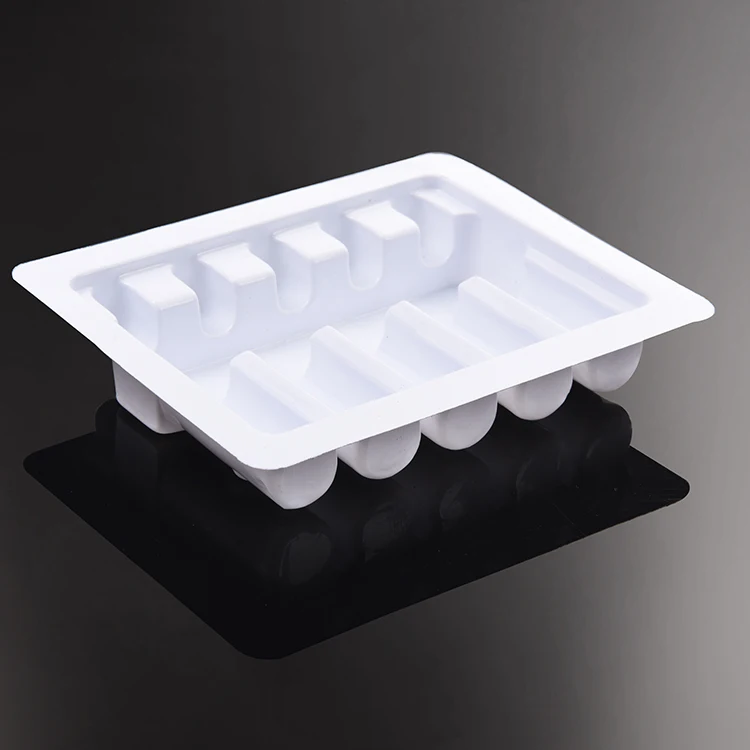 High Quality Cheap Custom 5 Compartment Gel Injection Blister Tray PVC Plastic Container Packaging Box Tray For Medicine