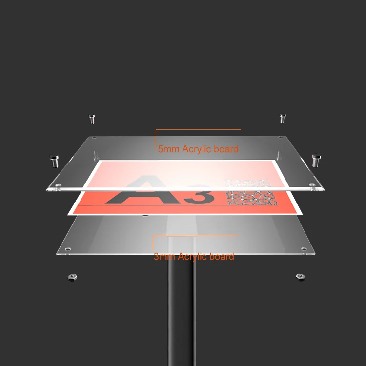 High Quality Acrylic Sign Display Stand with Metal Holder