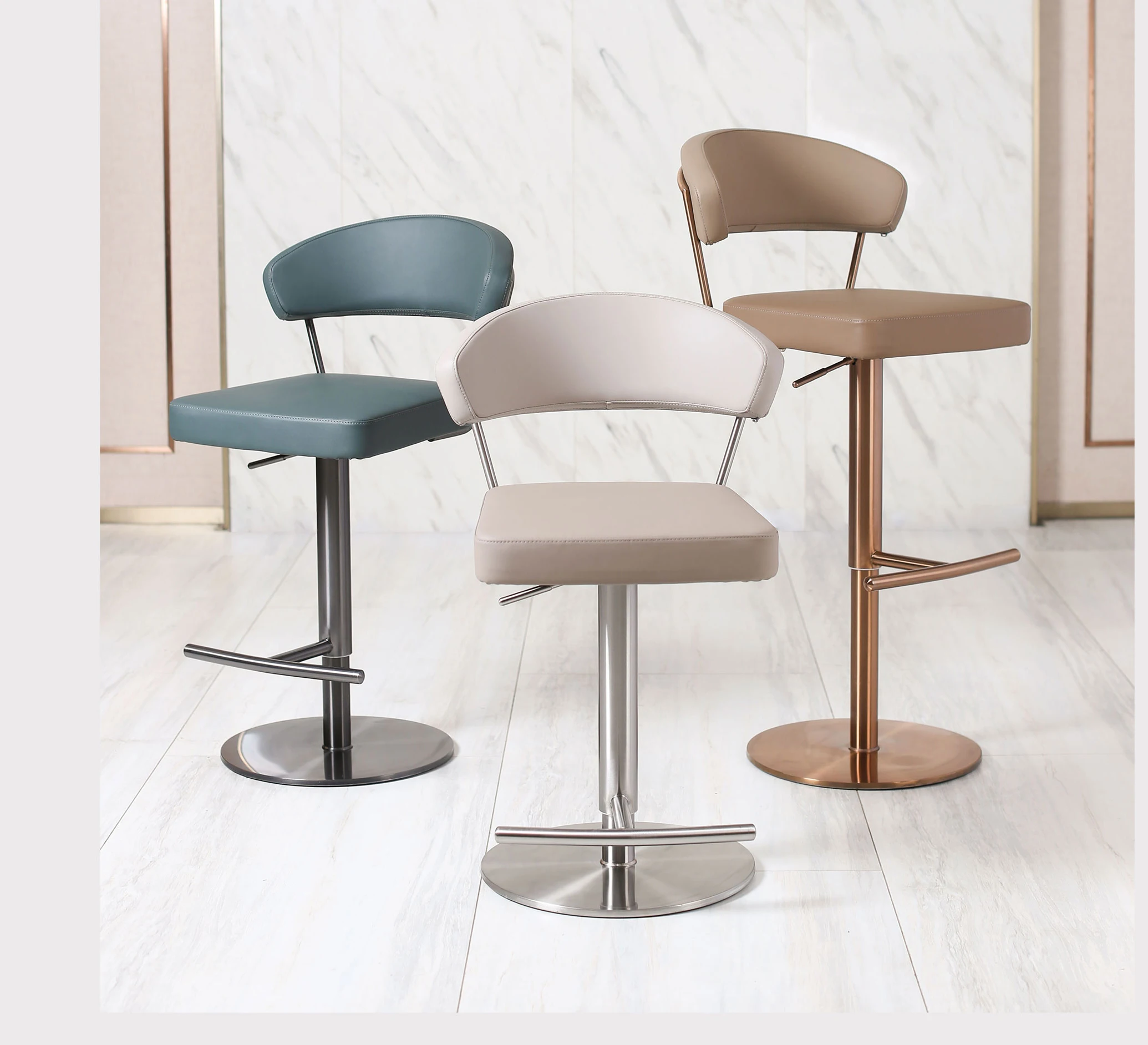 Kitchen High Chairs Bar Stool PU Leather Swivel Bar Chair High Chair For Bar Table