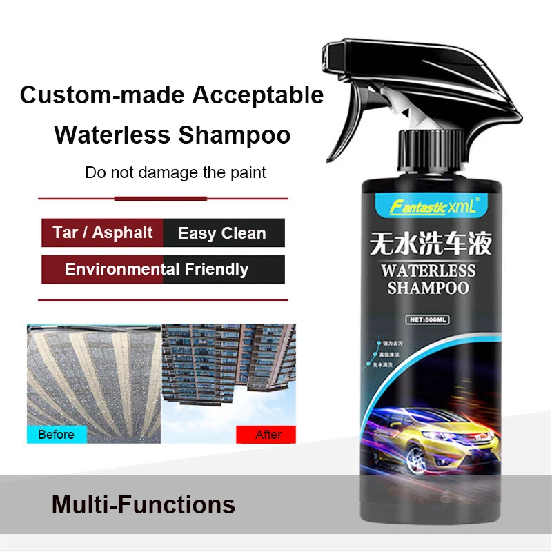 Factory OEM 500ml Waterless Car Wash Spray Cleaner Touchless No Rinse Car Wash Shampoo No Water Needed Easily Clean Safe for Car
