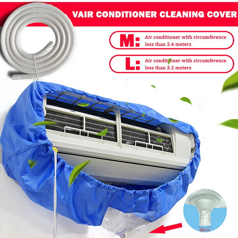 Air Conditioning Cover Washing Wall Mounted Air Conditioner Cleaning Protective Dust Cover Clean Tool Tightening belt