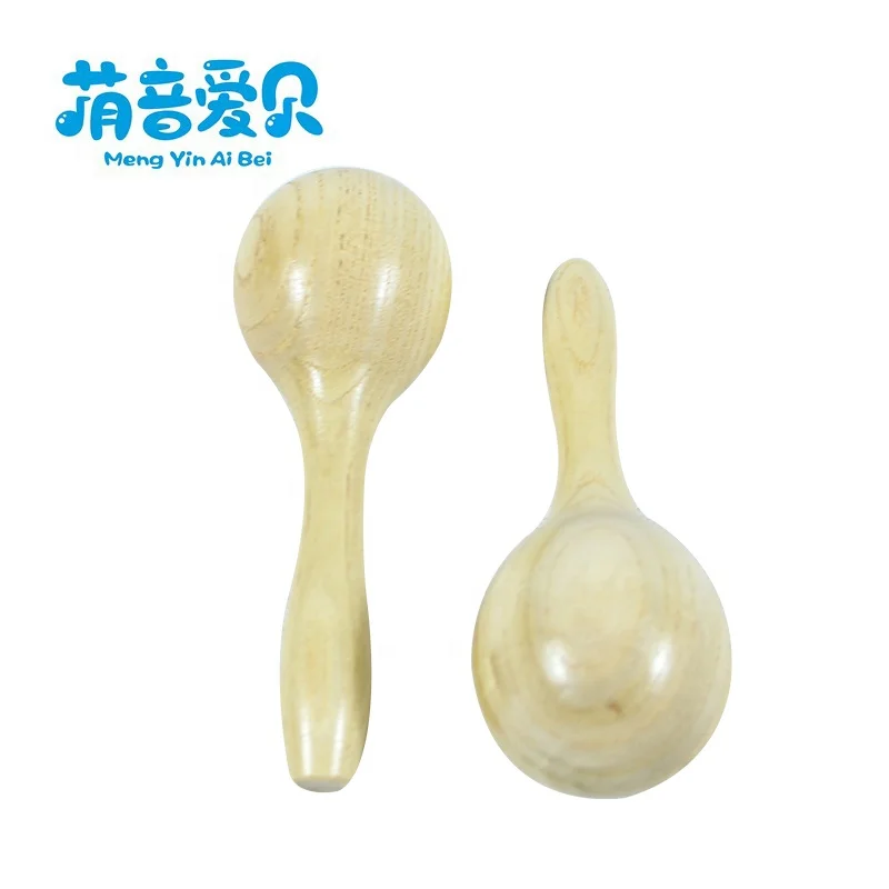Wholesale funny custom logo baby mini maracas wooden maracas