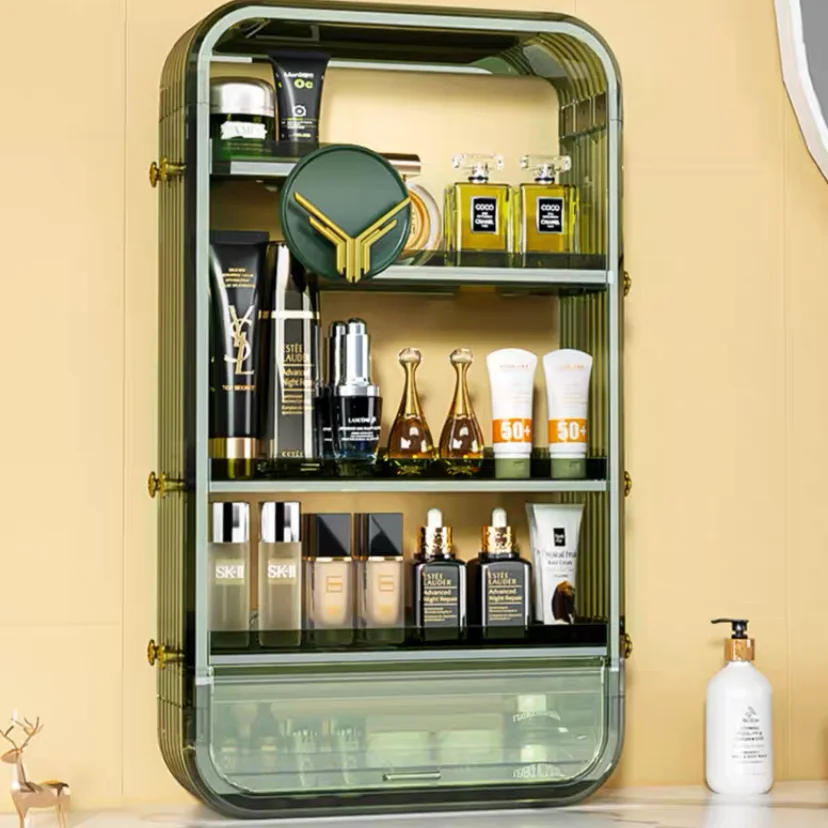 Bathroom Organizer  Shelf  Cabinet Organizer With Storage Drawer Plastic Storage Holder  No Drill storage racks shelving units