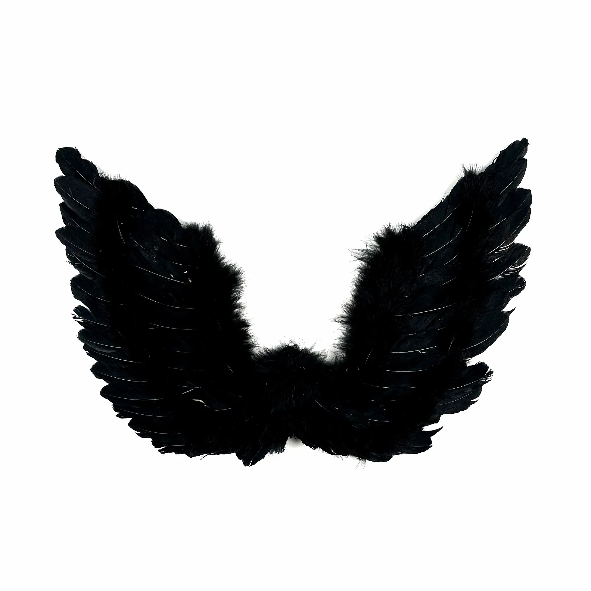 Factory Custom Black Demon Feather Wings Set for Carnival Party Marabou Black Devil Headband Halloween Party Feather Wings