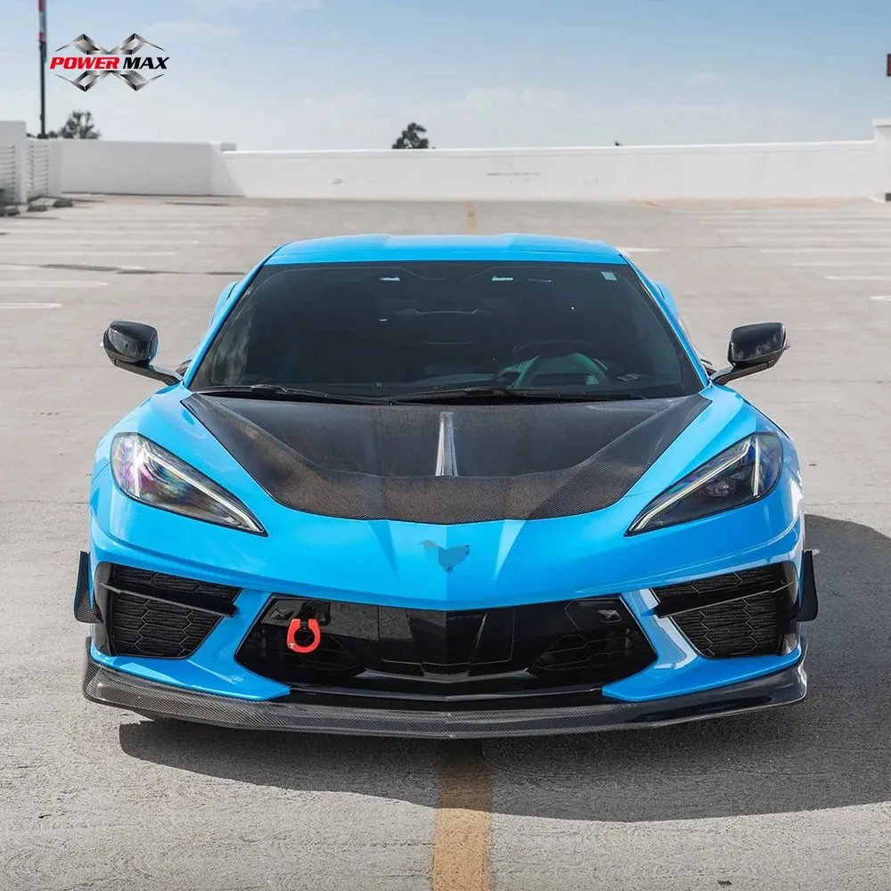 Carbon Fiber Front Hood For Chevrolet Corvette C8 ST Style Bonnet