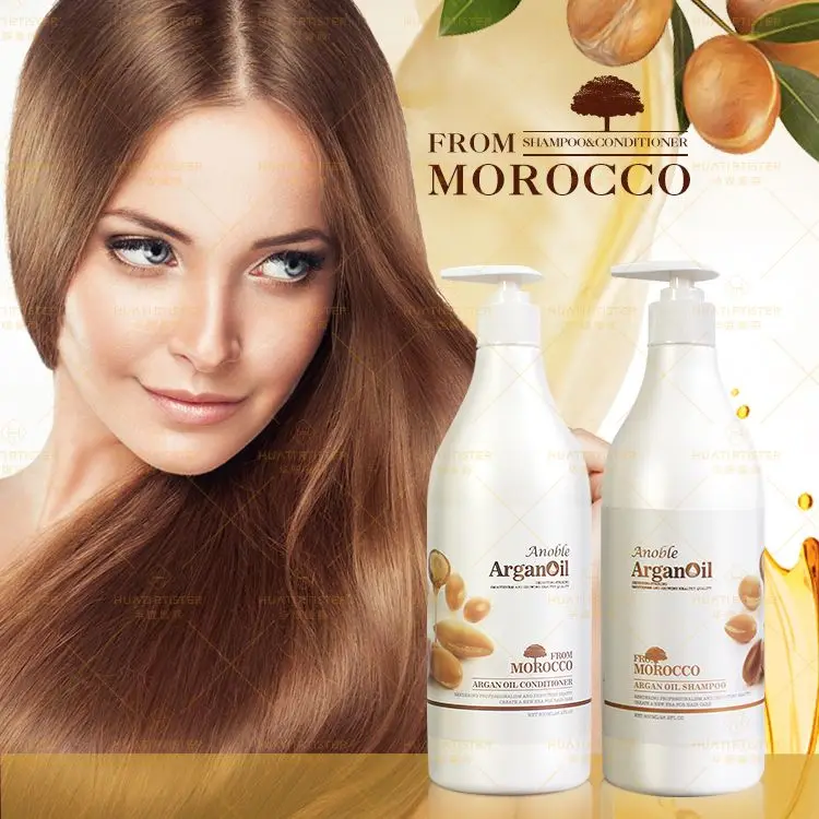 Huati Sifuli ANOBLE 800ml MOROCCO argan oil Private Label Hair Repairing Moisturizing shampoo and conditioner
