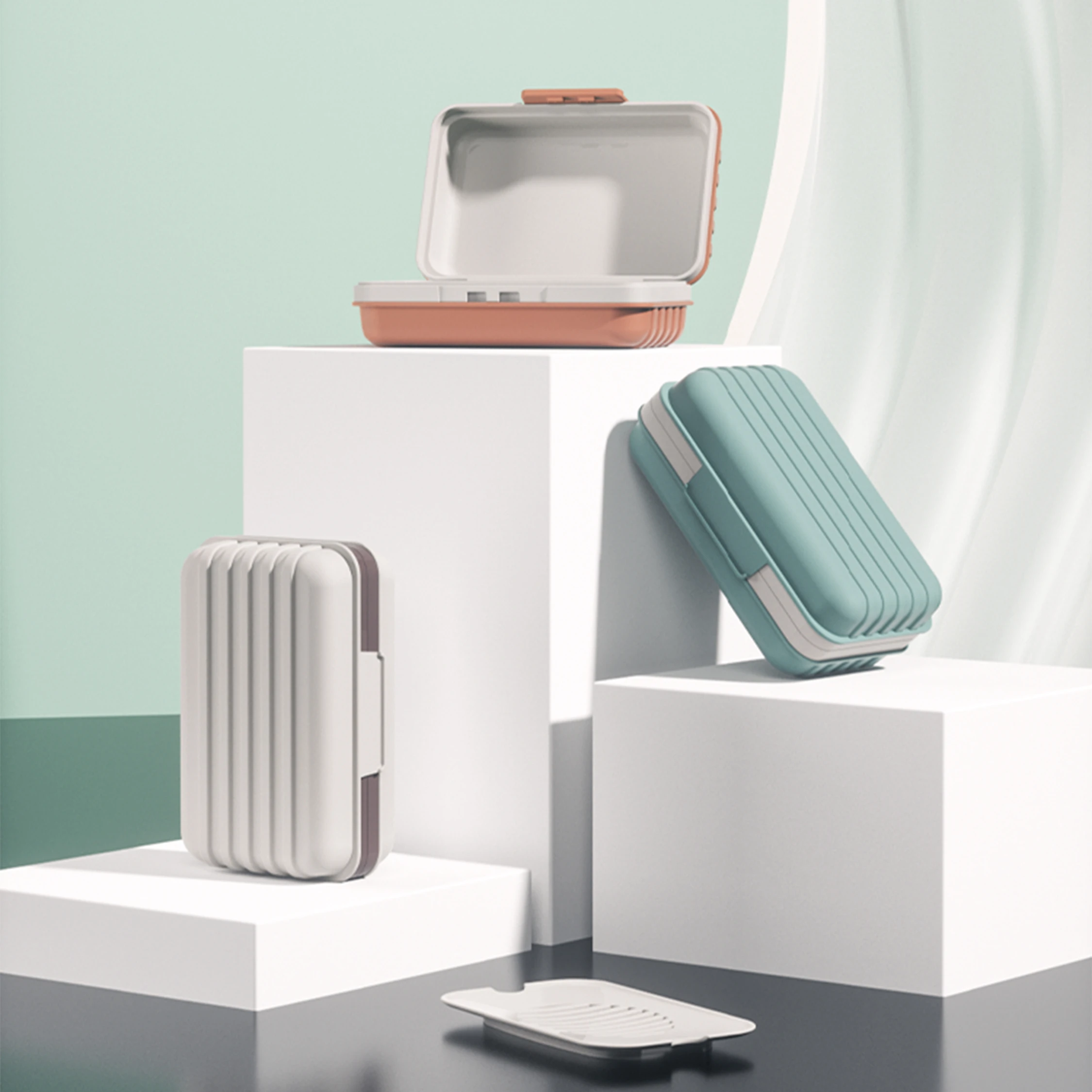 double row hole draining vertical bathroom shower kitchen soap storage tray soap case holder plastic soap dish