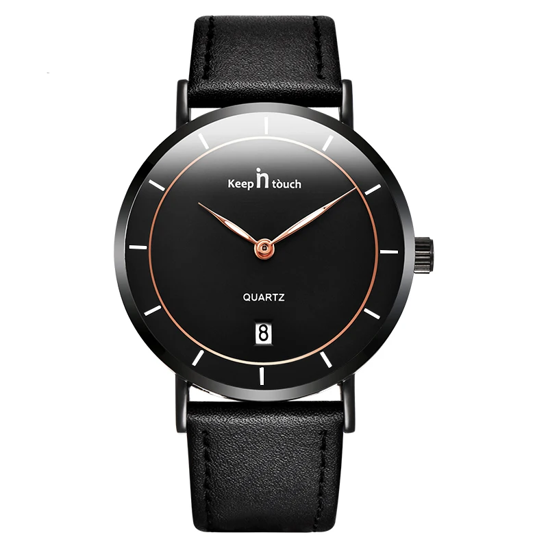 men minimalist watches fashion leather sports wrist watch