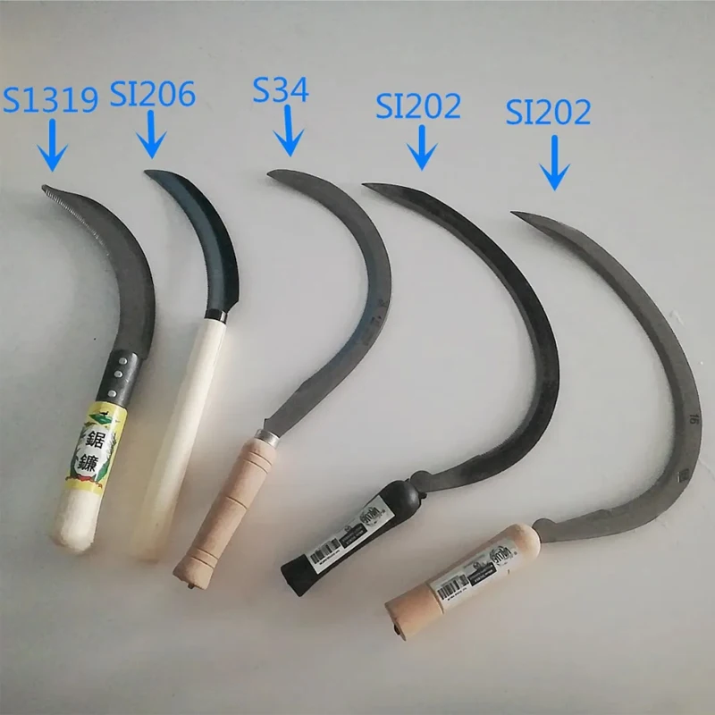 022 Middle East market arabian hand tools agricultural grass carbon steel harvesting knife S1319 farming sickle