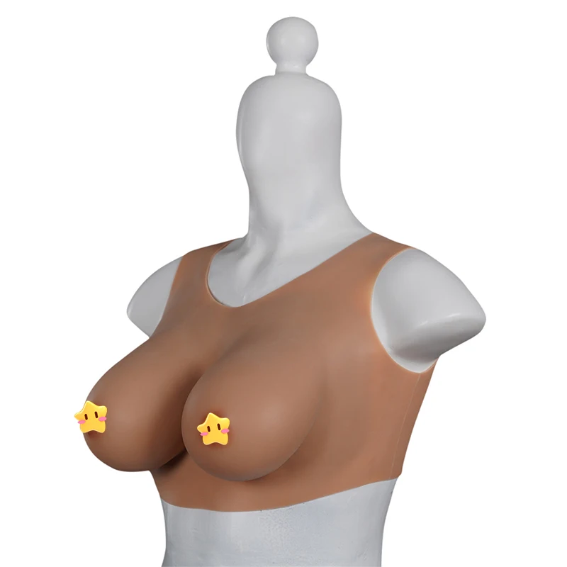 Round Neck Crossdressing Wearable Woman Sexy Cup S Huge Rubber Silicone Breast Realistic Boobs