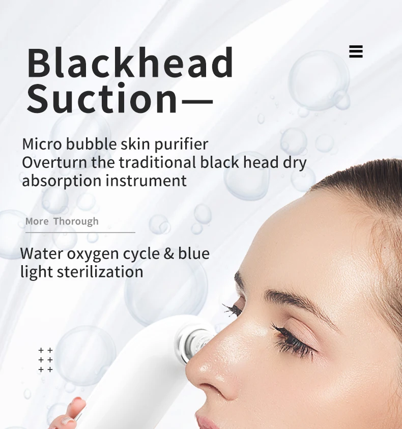 Beauty Product Facial Cleaner Electric Micro Small Bubble Water Cycle Acne Pore Vacuum Blackhead Remover Device