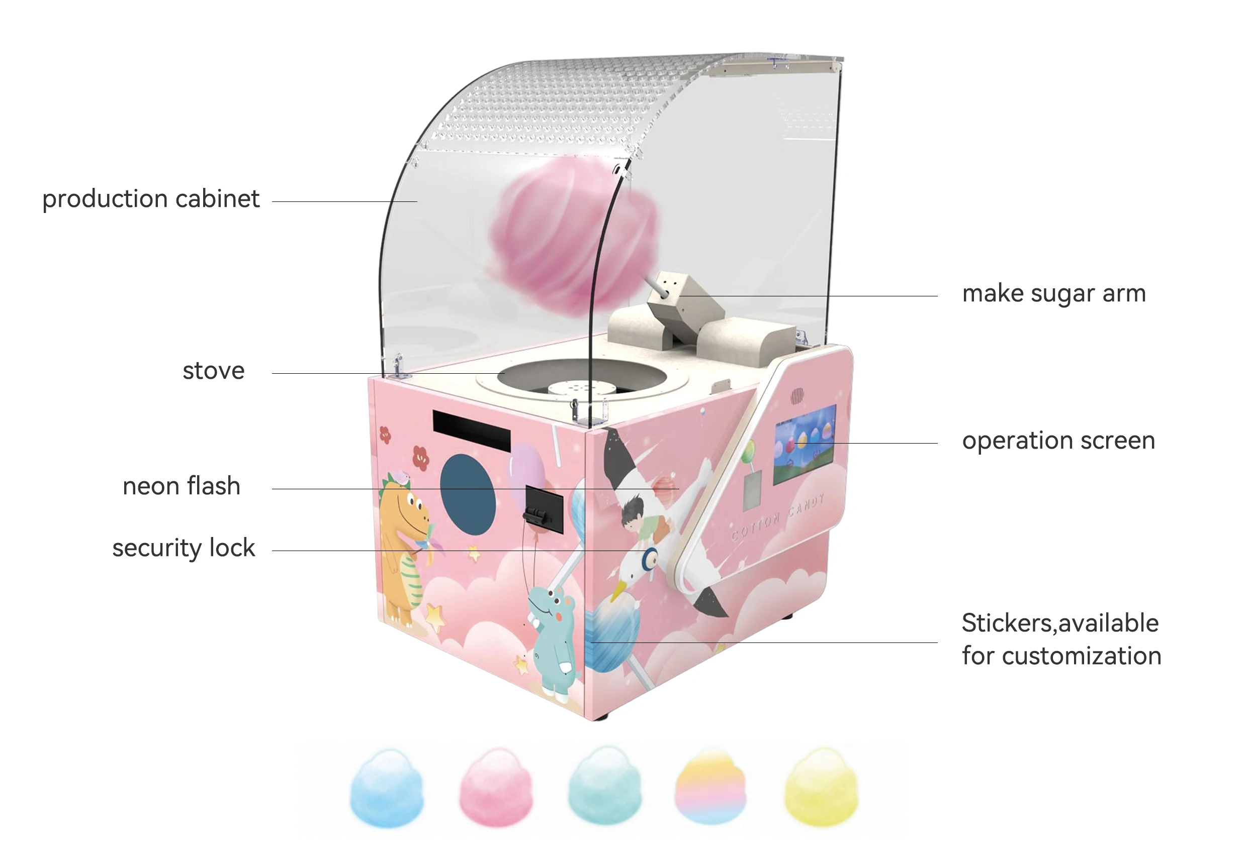 60s small vending machines portable 33kg mini cotton candy machine cotton candy makers for home business