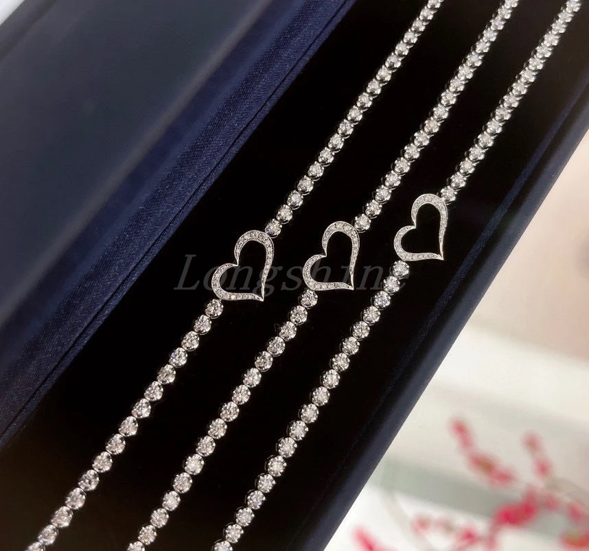 Longshine New Design 18K Gold White Color High Quality Heart Shape Women Bracelet