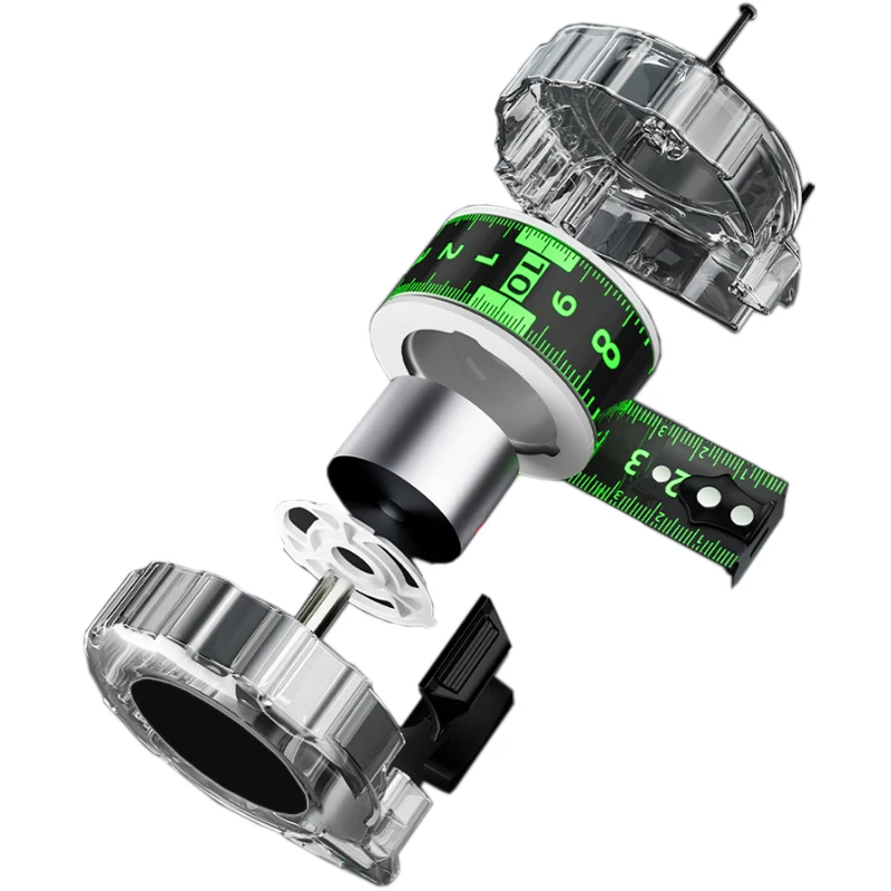 Thickened Film-coated Durable Measuring Tool Tape Single Sided Brake Fluorescent Automatic Tape Measure