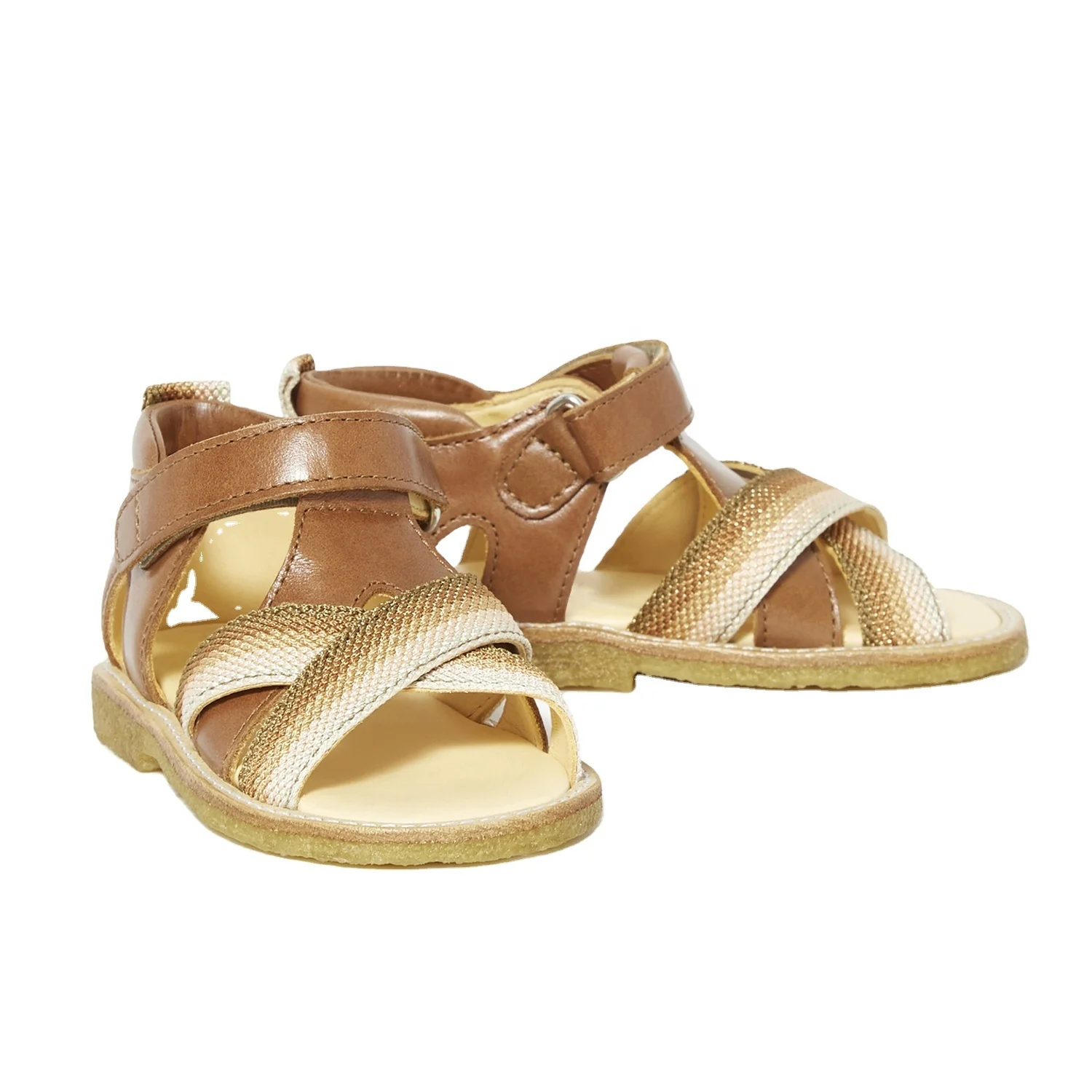 Choozii Wholesale Import Children Hook and Loop Strap Flat Shoes Unisex Max Leather Sandals Rubber Sole