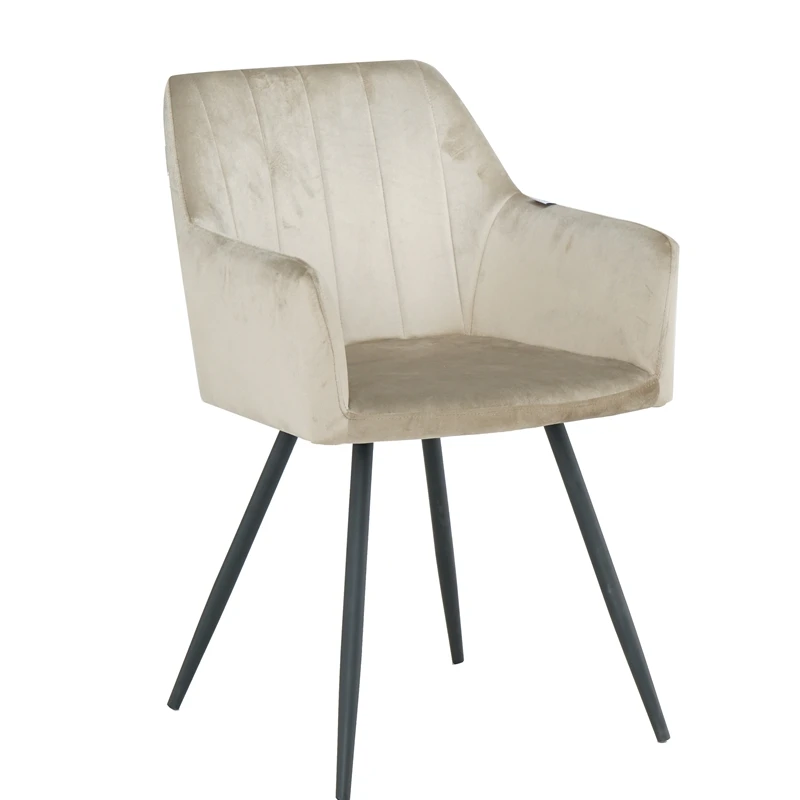 Hot Sale High Quality Home Furniture velvet fabric Dining Chair with metal legs