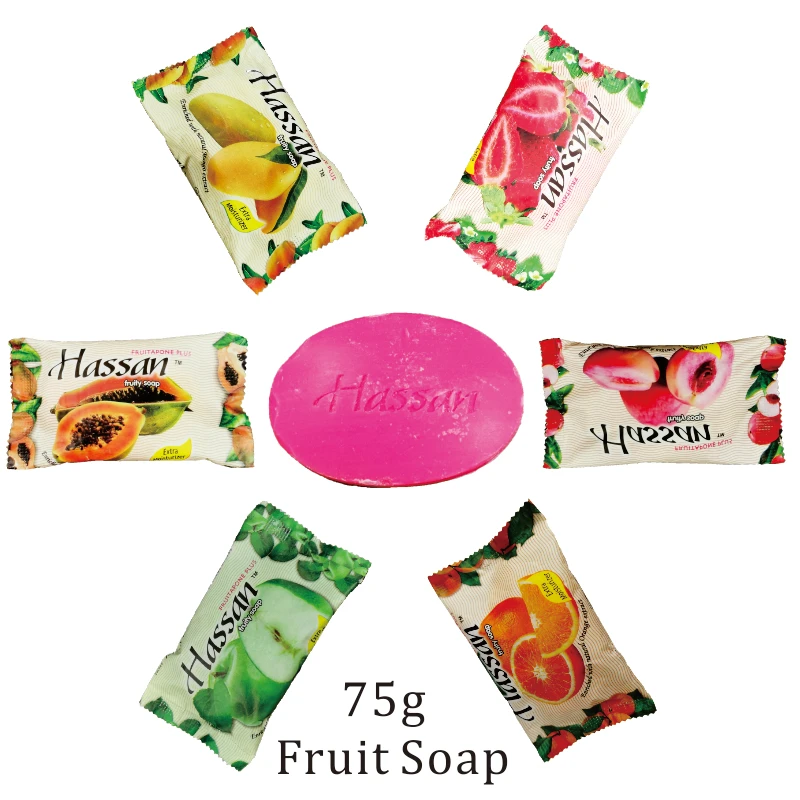 Hassan apple mango papaya orange strawberry  peach made in China 75g fruit soap