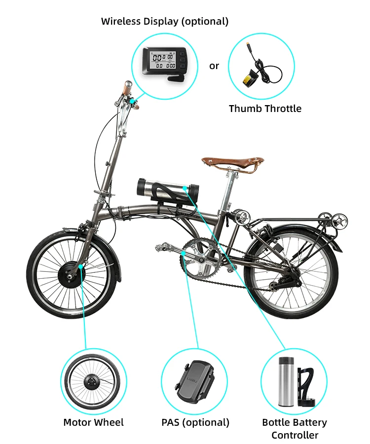 LVBU best bike electric front wheel motor kit price 16 inch ebike conversion kit for folding bikes in UK