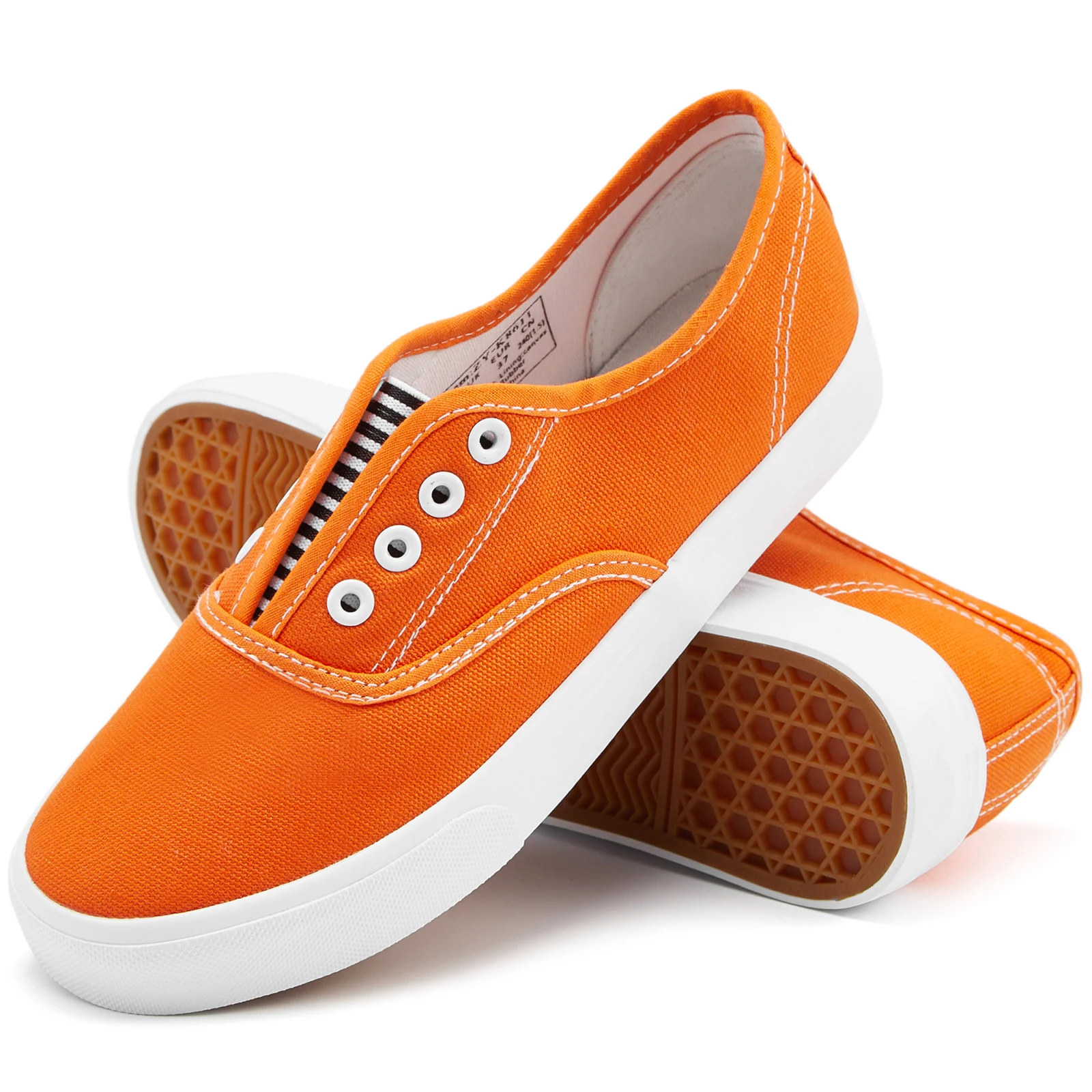 Hot Sale Plaid No Shoelaces Slip on Canvas Shoes Classic Round Toe Elastic Band Canvas Sneakers Shoes