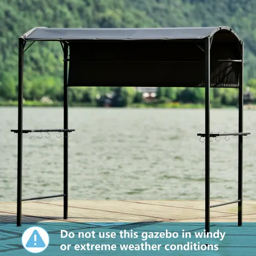 BBQ Grill Gazebo Barbecue Shelter Round Roof
