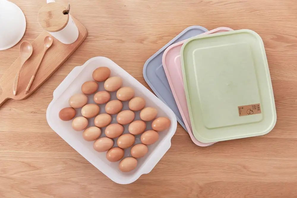 Fresh keeping Plastic stackable 24 grid kitchen eggs storage box , egg container, refrigeratoe crisper egg grid