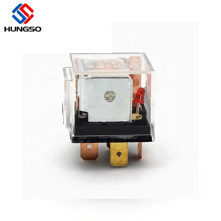 
12v 40a relay 5 pin 5pin transparent auto relay with indicator light 