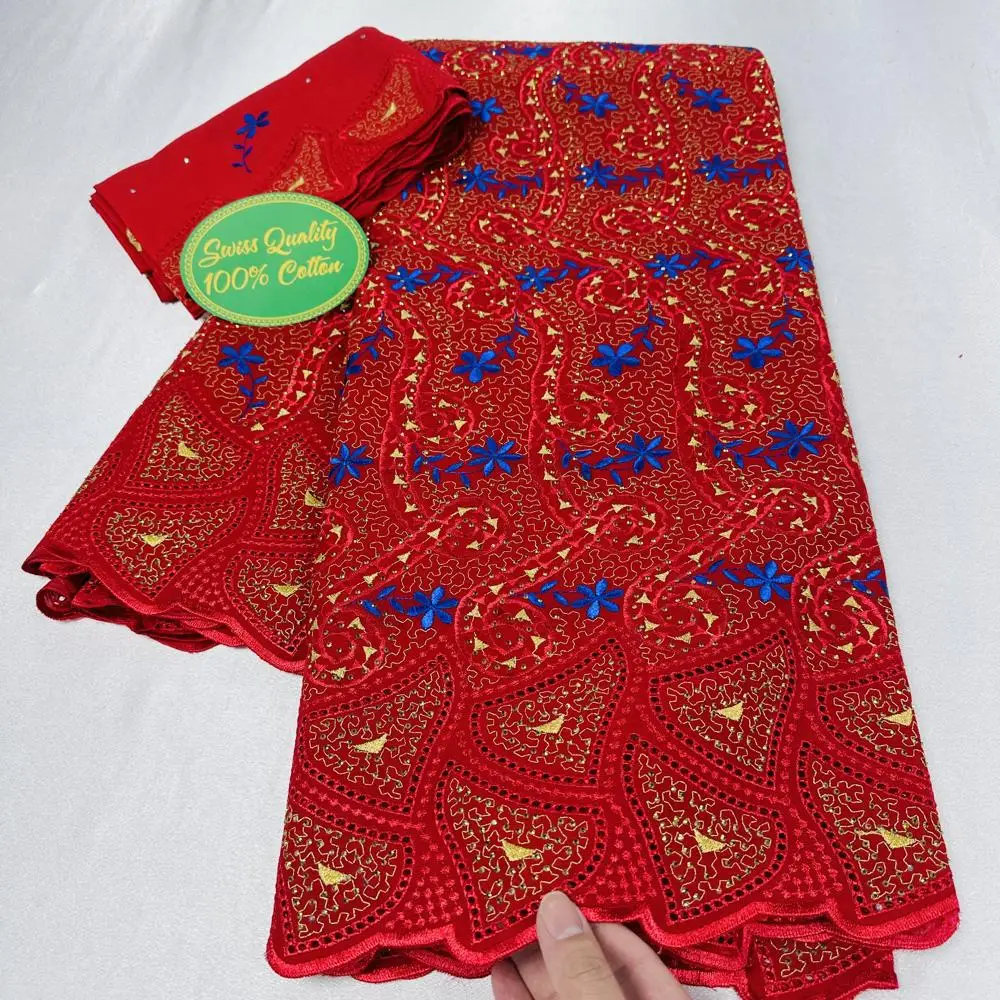 HFX Latest Green Swiss Voile Lace Embroidered Austria Cotton 2024 Dubai African Lace Fabric 5Yards Swiss Lace Fabric for Dress