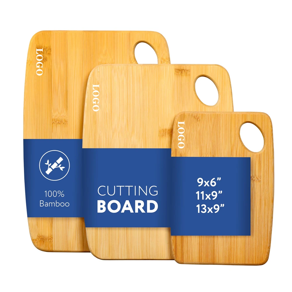 Bamboo Cutting Board Set of 3 pcs Kitchen Chopping Board for Serving Meat and Veggies