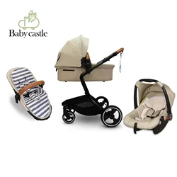 fashion alum tube 600D oxford baby carriage baby buggy 3 in 1 baby stroller with EN1888  ASTM F833