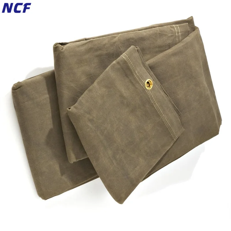 Waterproof 100% Waxed Cotton Canvas Tarp Sheet Tent Tarpaulin for Outdoor