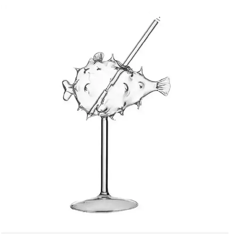 200ML Unique Octopus  Pufferfish Shaped  Martini  Wine Cocktail Glass for Bar