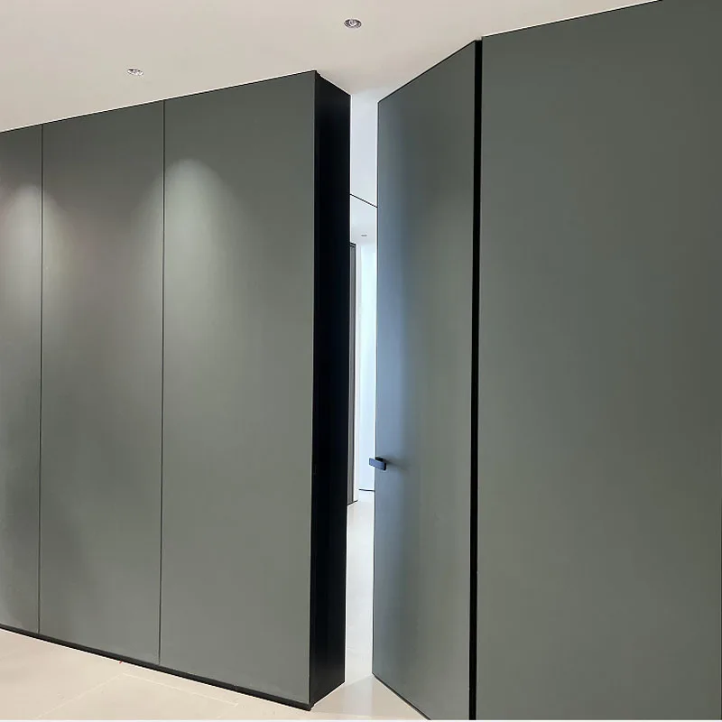 American interior frameless invisible door Bi folding invisible door solid wood Folding hidden door inside construction