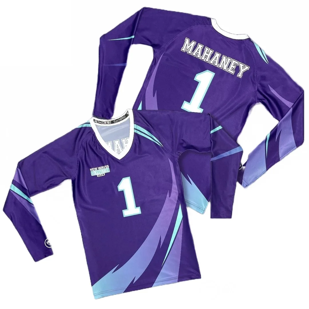 Custom New Design Your Own For Latest Womens Sublimated Sets Team High Quality Volley Ball Long Sleeve Volleyball Uniform Jersey