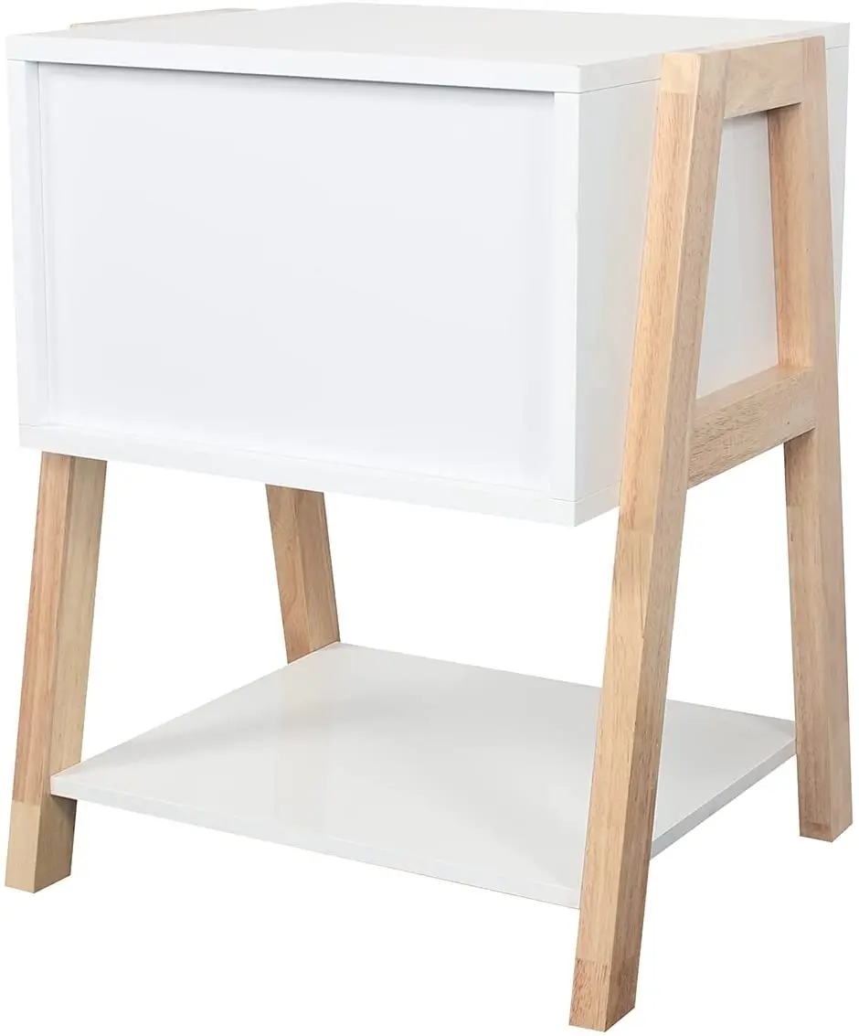 US warehouse drop shipment available easy to built modern nightstands with single drawer stackable wooden side table