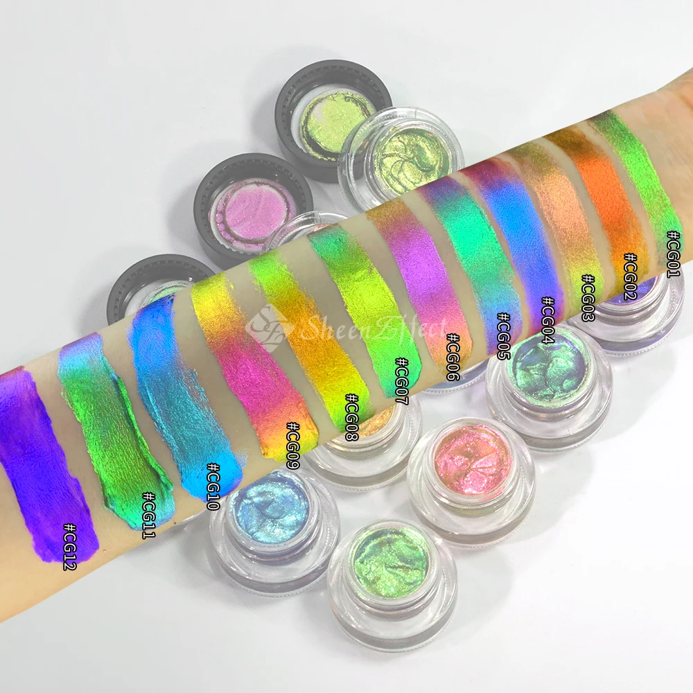 Sheeneffect Hot Sell Beauty Holographic Eyeshadow Chameleon Metallic Eye Shadow Cream Glitter Gel Eyeshadow