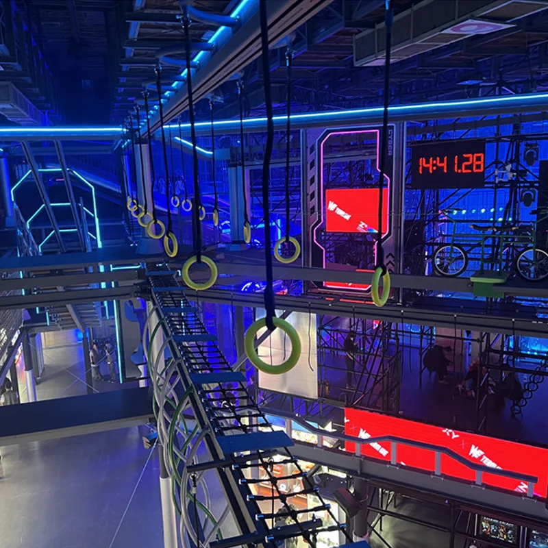 Проверенный производитель проекта киберпанк для крытой игровой площадки индивидуальное оборудование парка развлечений с паркурными высокими веревками