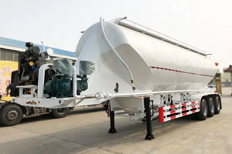Vertical type 40cbm bulk cement tank semi trailer cement tanker with air compressor for sale