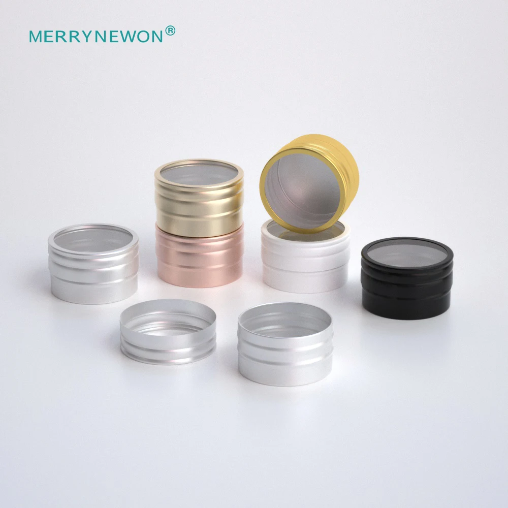 10g 10ml mini olives oil aluminum tin box window iridescent candle jar lip balm slide tin with screw lid