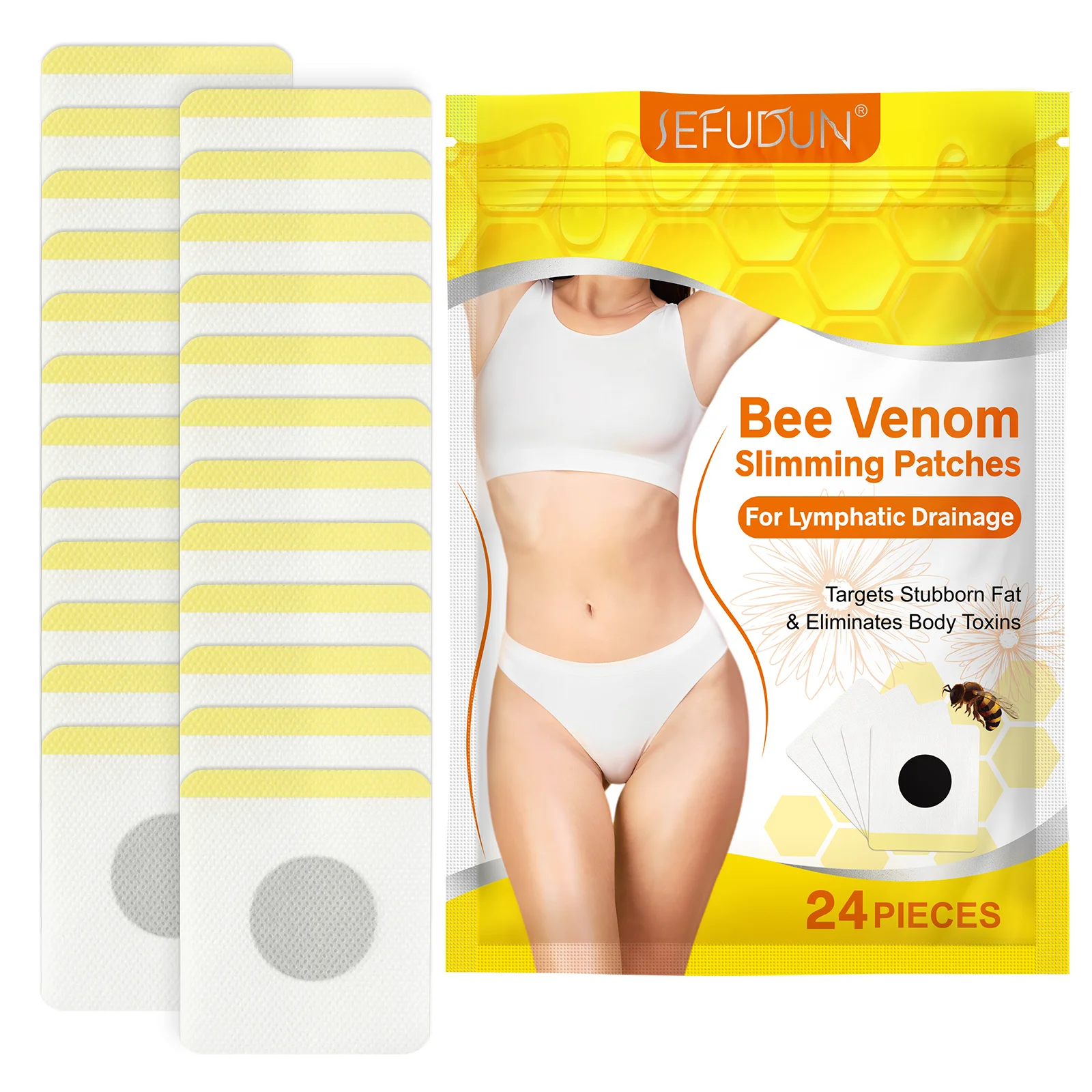 SEFUDUN fat abdomen tummy detox slim flat belly patch weight loss patches slim fat burning bee venom slim patch