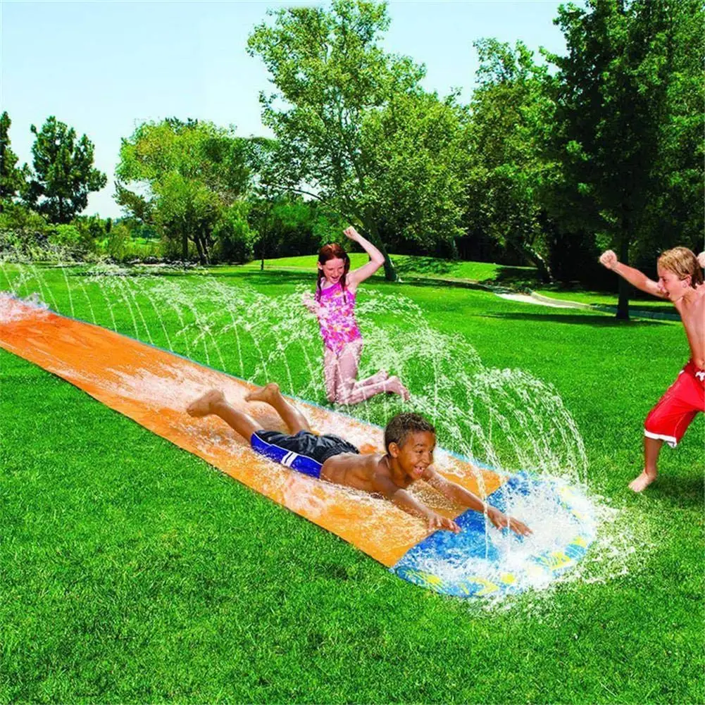 Suntour Lawn Water Slip Slide Single Rider for Garden Lawn with Built in Body Board
