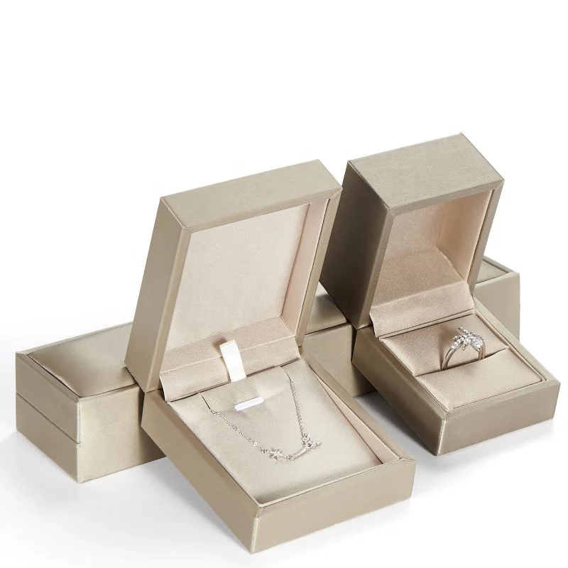 Custom High End Long Gold Stock Leather Brushed Pu Bracelet Necklace Ring Jewlery Jewelry Jewellery Packaging Box For Jewelry