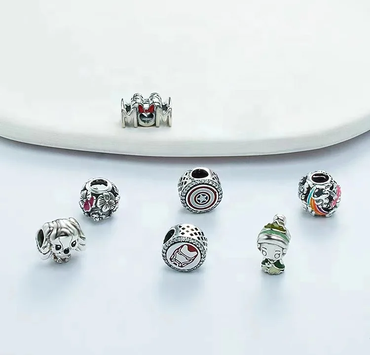 Factory Wholesale S925 Sterling Silver fit S925 Beaded S925 charm silver ale Bracelet Pendant For Women Gift For Charm Bracelet