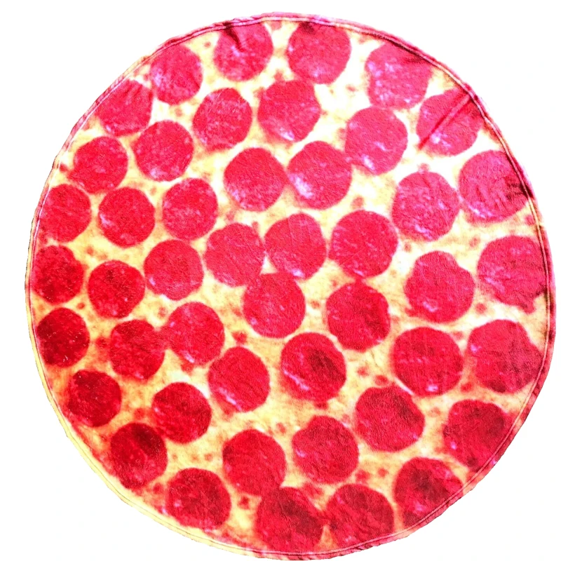 Digital print pizza blanket elastic Accept Customized Logo Fluffy fashion food burrito blanket