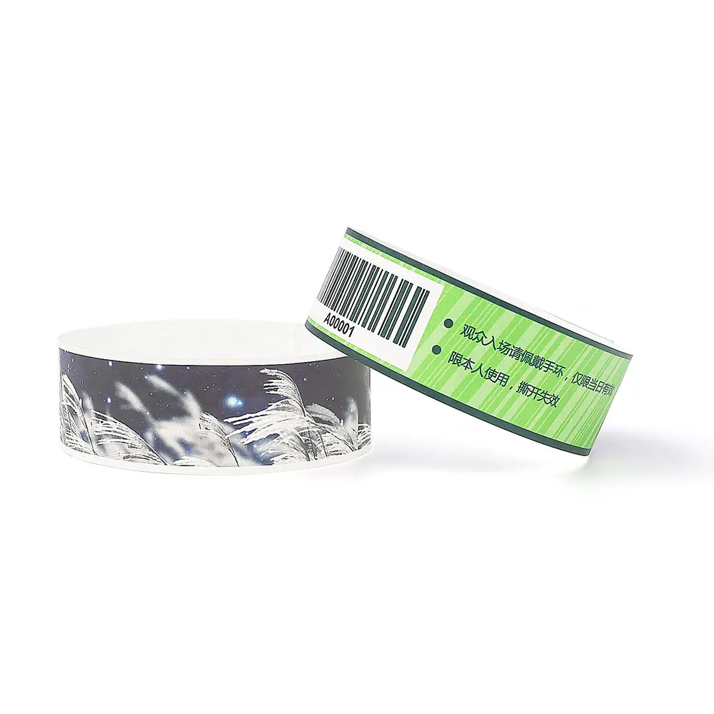Cheap custom Printable rfid wristband & Disposable waterproof Wristbands and tamperproof RFID Paper Wristbands