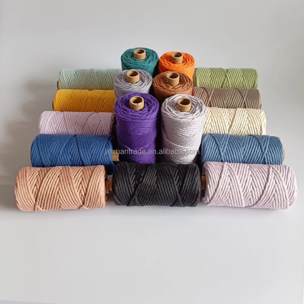 Huge Size Multi  Colored Single Strand   Yarn Macrame Thread Cotton 6mm Macrame Cord