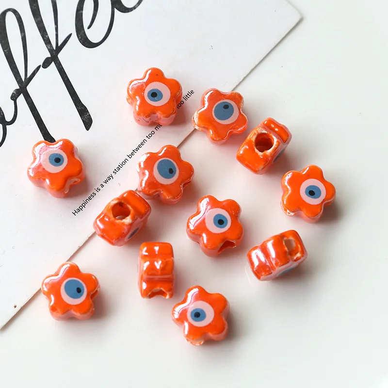 Colored Hand-painted Ceramic Beaded Materials DIY Handmade Jewelry Cute Beads
