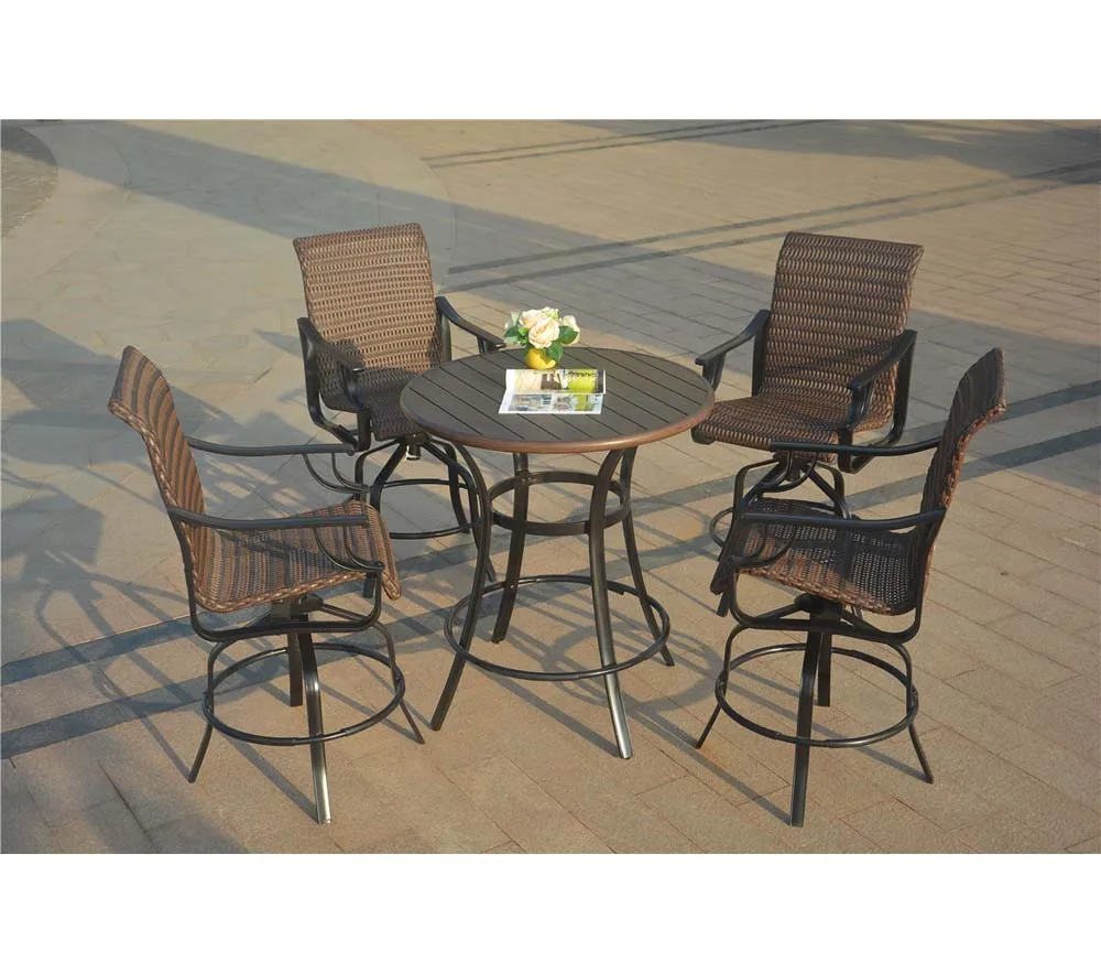 Промоакция набор барный набор чугунная мебель с вращающимися стульями для сада