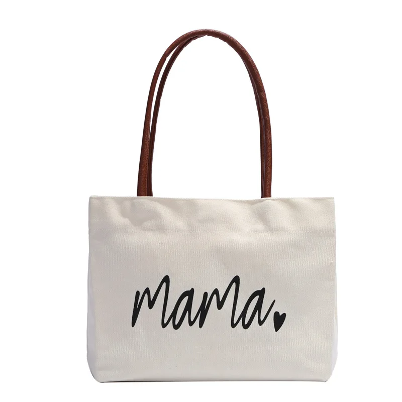 Wholesale Reusable Foldable Shopping Mom Mama Bag Mother Gifts Momlife Tote Bag with Custom Printed Logo