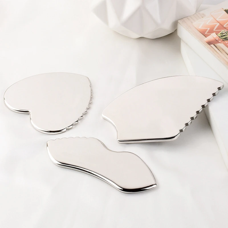 Custom Facial Guasha Board Comb Metal Therapy Body Scraping Massager 304 Stainless Steel Face Gua Sha Tools